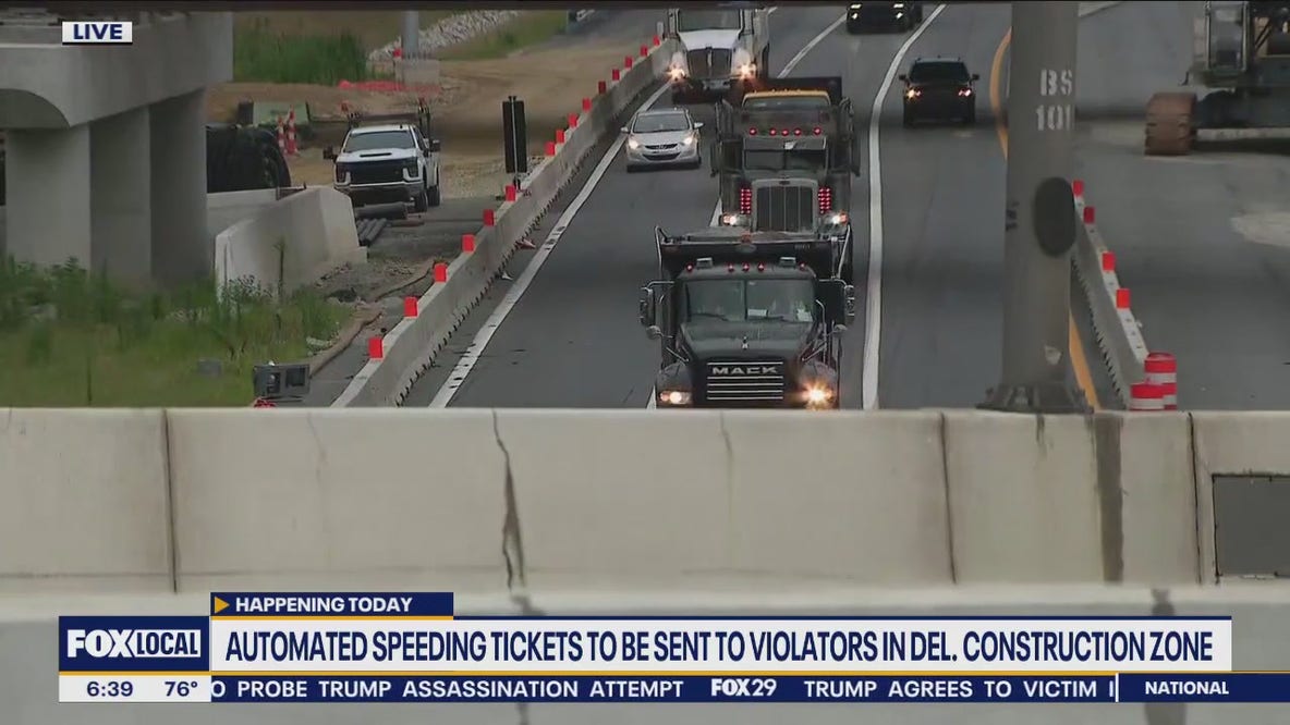 Automated speed tickets given to driver in Delaware construction zone